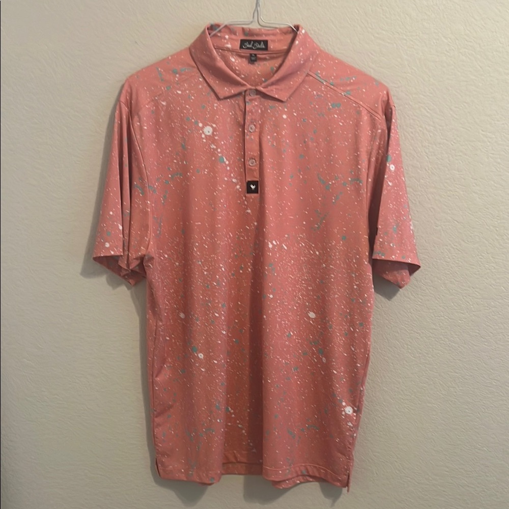 Bad Birdie Pink Polo with Speckled Pattern - Size XL - Excellent Condition